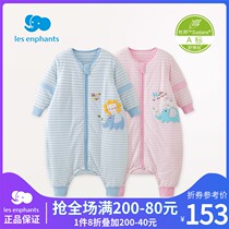 Libaby room for boys and girls baby knitted Shu silk cotton soft and comfortable leg sleeping bag autumn and winter anti-kicking thick