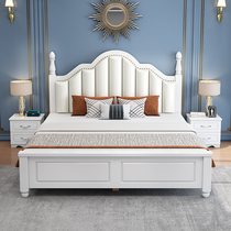 Full solid wood bed modern minimalist 1 2 rental room single bed 1 5 m master bedroom double bed 1 8m European queen bed