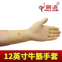  Beef tendon latex gloves Beef tendon gloves 12 inch disposable latex gloves coding gloves can be anti-acid and alkali