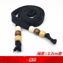 Drawstring belt rope head cap full cotton rope waist belt cotton Womens Flat rope mens rope belt decorative pants rope wooden rope
