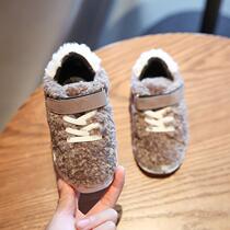  Hot sale childrens cotton shoes boys winter plus velvet Doudou shoes 2019 new girls  shoes fluffy shoes warm treasure