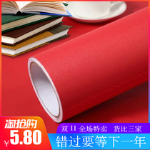 large red wall paper pure color 10 m self-stick bedroom waterproof bedroom wedding room hotel with sticking wallpaper vegan color china red