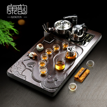 Kang Yun black sandalwood tea tray glass tea set set whole solid wood kung fu chicken wing whole board Tea Sea mahogany tea table