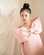 Milk Dads Home American Airfish Girl Super Princess Red Pink Big Bow Tie Birthday Gown Dress Dress