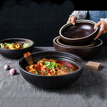 Ceramic 13 inch solid color big soup bowl large noodle bowl soup basin boiled fish bowl sauerie fish basin and noodle bowl