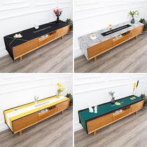 Simple Nordic style waterproof TV cabinet cover cloth cotton linen rectangular tablecloth home shoe cabinet dustproof cloth tablecloth table flag