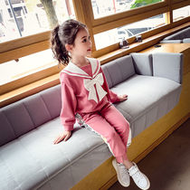 Girl autumn suit college style children foreign girl sweater sports suit spring and autumn big child two sets