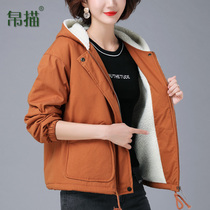 Lady Autumn Winter Lady Gush Short jacket 2021 New big code loose casual little Subwinter clothing warm cotton clothes