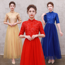 Cheongsam modified version dress evening dress high-end atmospheric female elegant 2020 porous knife liberation Chongqing Aofei fruit