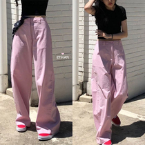 Large size womens fat sister mm summer loose hanging pants 2021 New High waist wide legs straight womens pants thin