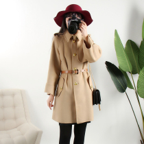 Anti-season big pro Korea autumn and winter style classic atmospheric loose cloak with hand-stitched bifacial woolen dresses