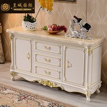 European - style wooden - carved flower cabinet marble meal bedroom cabinet kitchen cupboard tea cabinet