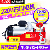 Crane Household small lifting hoist 1 ton 0 5 drop column bracket 220v copper core miniature electric hoist