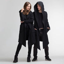 Women Men Winter Hooded Cloak Cape Cardigan Hoodie Jacket