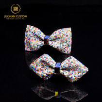 Bow tie mens groom wedding color particles Joker personality bow handmade original host emcus personality tide