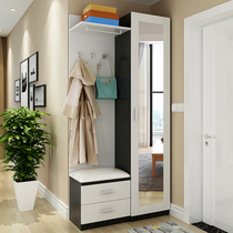 Simple modern hall cabinet living room partition porch Hall multi-function shoe cabinet with hanger dressing mirror coat cabinet