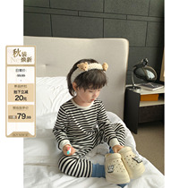 Red bean mother childrens clothing boys 2022 autumn clothing new girls autumn clothes and johns baby home service suit childrens pajamas