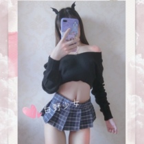 Angel demon sexy temptation fun sweater v-neck ultra-short knitted pajama suit private photo cosplay