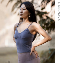 L RECNAVA sports underwear FEMALE nude with chest pad Fitness yoga running sling ONE-piece vest bra