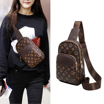 Printed slung chest bag men's and women's 2021 new ins tide Joker large capacity leisure outdoor presbyker mobile phone bag