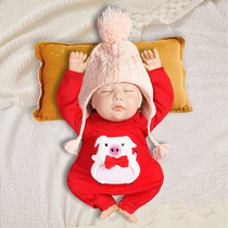 Baby Conjoined Sweatshirt Newborn Clothes Autumn Clothing Pig Baby Spring Autumn Season Suit Toddler Cardio-weaters Full Moon Coat