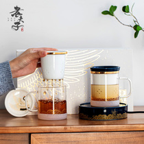 Thermostatic mat warm cup heat preservation filter tea making thermostable glass transparent and creative gifts for men and women