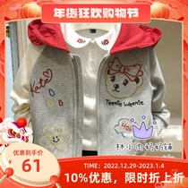 2021 spring and autumn TW bear childrens clothing girls baseball jacket TKMW201152B sports pants TKTM201153K