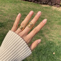European and American personality exaggerated winding ring female advanced sense Joker metal ring multi-layer ring niche design INS tide