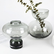 Light luxury glass vase transparent vase modern simple home living room Model Room soft decoration decoration creative