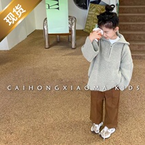 Korean childrens clothing girls sweater suit 2021 autumn and winter high-necked sweater baby Korean style warm top