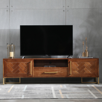 Nordic full solid wood TV cabinet Coffee table combination Small apartment living room Modern simple creative cabinet log furniture