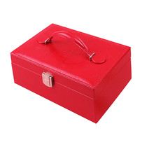 New jewelry box Female princess European style Korean large capacity hand jewelry with lock watch bracelet storage box Wedding gift