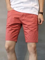 Casual Shorts Male Tide 50% Pants Trendy Loose Summer Thin straight drum midpants 5 Pure Cotton Men Beach Pants