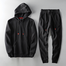 Foreign trade tail single mens factory cut tail goods original single sweater set Winter plus velvet thickened sports and leisure two-piece set