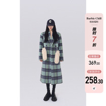 The Barbie Aunt Plaid Big Coat Woman Autumn Winter New Thickening Korean Ensemble of the Airy Coats in the Wind