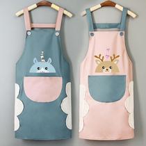 Home apron waterproof and oil-proof fashion female kitchen Net red work Korean cute cooking adult mens custom