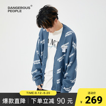 Dangerouspeople Xue Zhuqian Dsp Sweater full of letter couples country tide thin knitted shirt