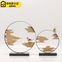 New Chinese style Modern creative Wrought iron metal lucky bird ornaments Model room Living room TV cabinet Entrance soft decoration