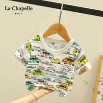 Lashabelle child clothing boy short sleeve T-shirt baby cartoon half sleeve blouse 2021 new baby summer fit 1-5