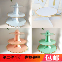 Cake rack disposable paper dessert table layout single tray birthday party decoration multi-layer small rack