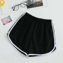 Three-point pants black solid color sports shorts womens anti-light breathable students quick-drying home casual fitness clothing fitness fitness