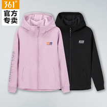 361 womens clothing sportswear 2022 spring new loose even cap cardiovert sweatshirt 361-degree womens casual jacket