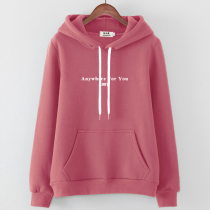 Rose Red Sweatshirt Woman 2021 New Plus Suede Spring Autumn Thin Korean version Chains easing even cap big code jacket