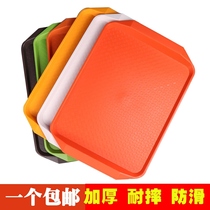 Fast Food big deepening rectangular household non-slip melamine Chinese tableware tray commercial fast food tray trailer plastic