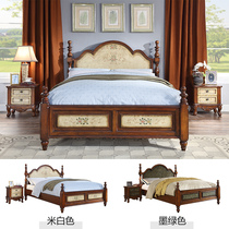 American country wood bed 1 8 meters master modern minimalist wedding bed Europe double suite