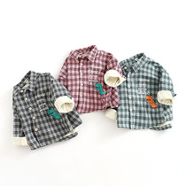 Boys Thickened Shirt 2019 New Baby Winter Kids Western Style Plaid Cotton Baby Plus Shirt