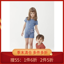  Discount non-returnable pit strip knitted cotton short-sleeved one-piece climbing suit Elastic and comfortable 55