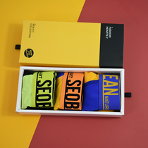 3 Gift Boxes Bottling Pants Women Les Handsome T Pure Cotton Seamless Splicing Wide Side Large Yard Flat Angle Triangle Pants Head Student