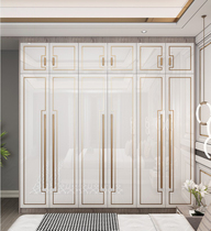 Light luxury overall open door assembly large wardrobe custom modern simple economy glass door wardrobe bedroom combination cabinet