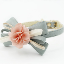 (Okaji Gangaji) Quality Pet Puppy teddy Bears Korean version inlaid with flowers and neck-and-neck ring